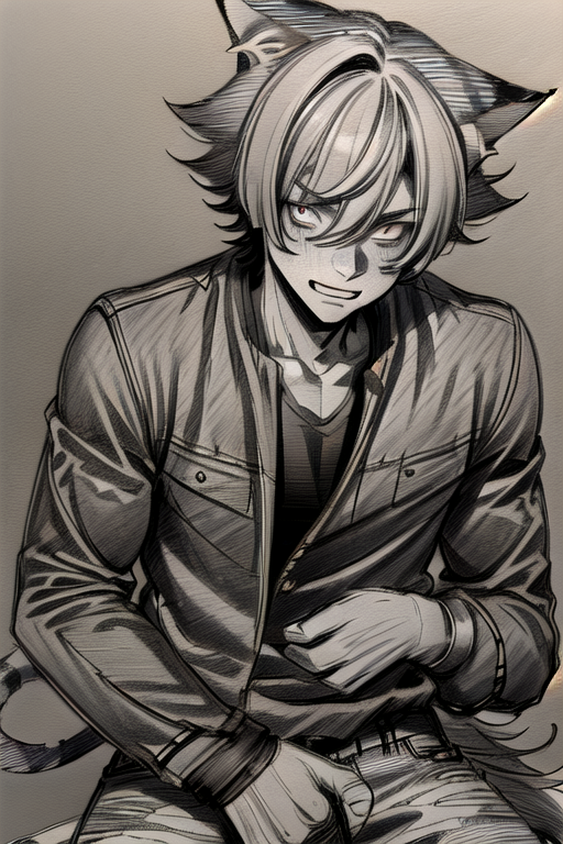 13448-1485153378-paper texture, crosshatched shadows, graphite smudges, (pencil sketch_1.4), grayscale, desaturated,1boy, catboy, fblectbyVT, wea.png